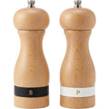 Zenis Beech Wood Manual Salt Pepper Mill Pair 7 in