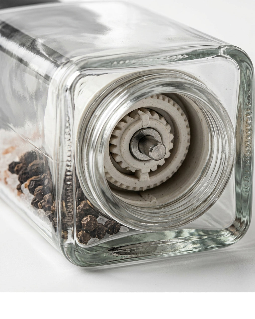Zenis Square Glass Manual Pepper Salt Mills Clear 5.9 in