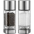 Zenis Square Glass Manual Pepper Salt Mills Clear 5.9 in